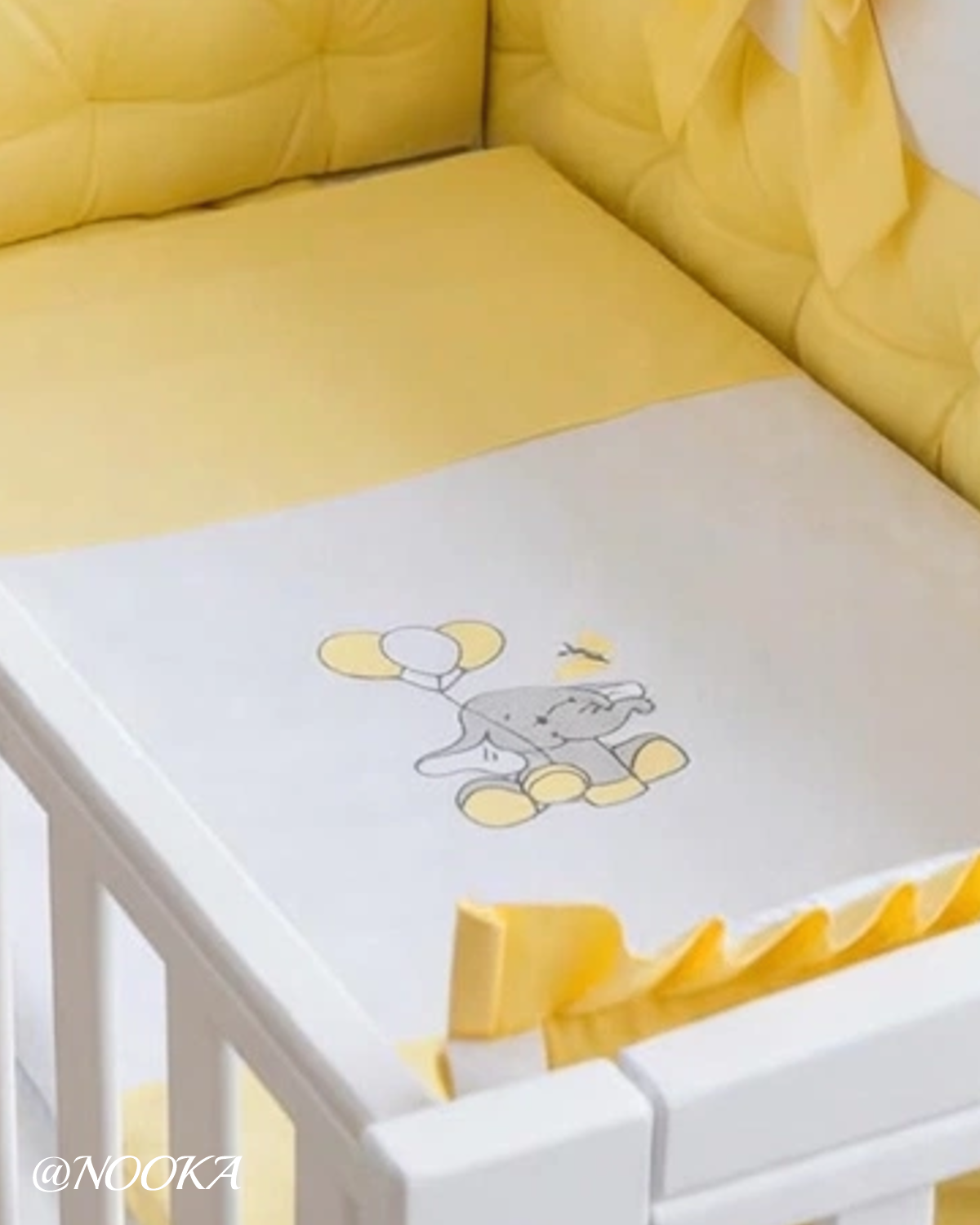 Set lenjerie CONFORT laterale matlasate -NOOKA Elefănțelul Vesel